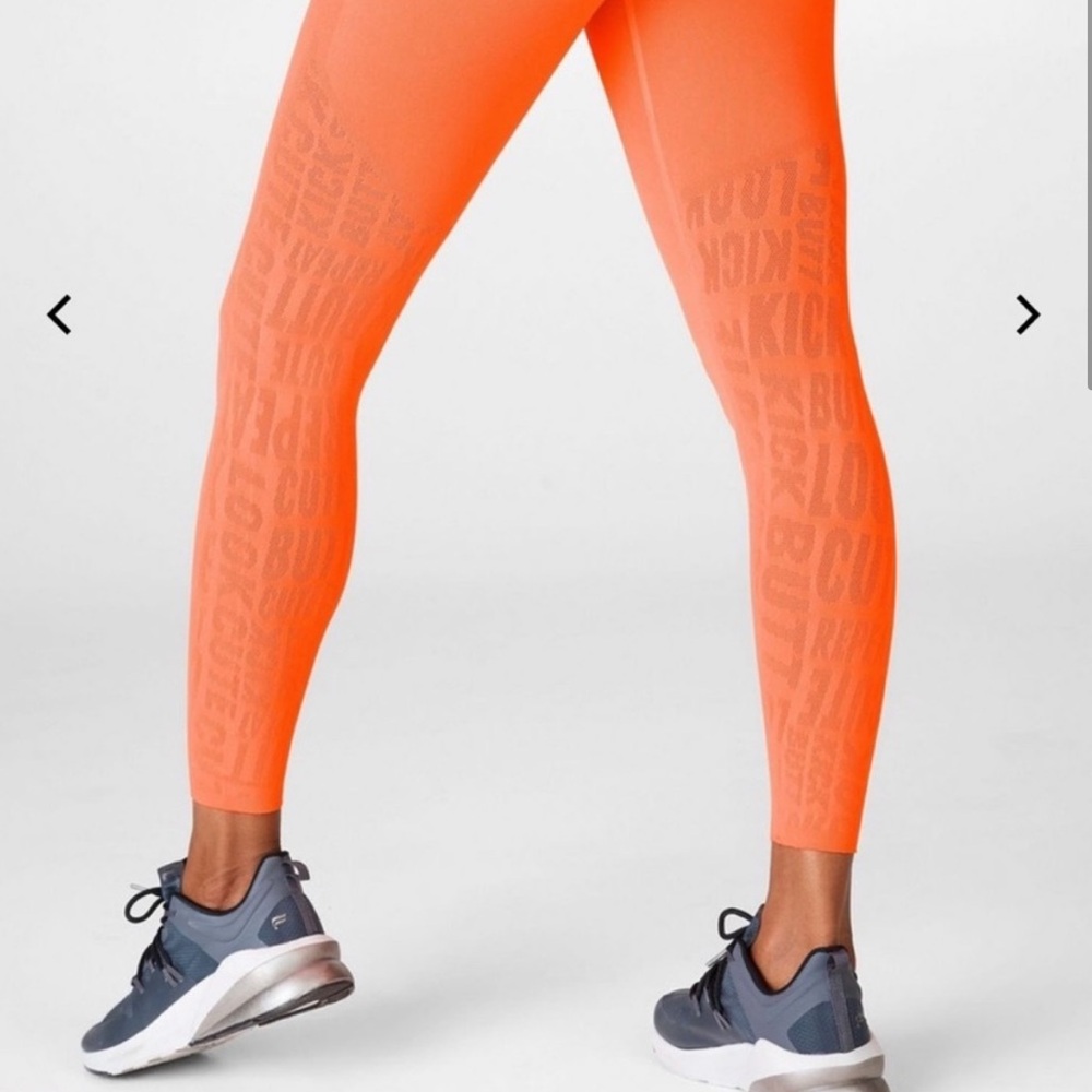 Fabletics Sculptknit High waisted Bright Orange Leggings